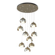 Hubbardton Forge 2022 Soft Gold Sterling Opal Glass (GG) Standard Brooklyn 9-Light Double Shade Pendant