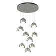 Hubbardton Forge 2022 Sterling Vintage Platinum Opal Glass (GG) Standard Brooklyn 9-Light Double Shade Pendant