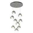 Hubbardton Forge 2022 Sterling Sterling Opal Glass (GG) Standard Brooklyn 9-Light Double Shade Pendant