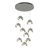 Hubbardton Forge 2022 Sterling Sterling Opal Glass (GG) Standard Brooklyn 9-Light Double Shade Pendant