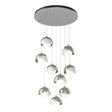 Hubbardton Forge 2022 Vintage Platinum White Opal Glass (GG) Standard Brooklyn 9-Light Double Shade Pendant
