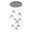 Hubbardton Forge 2022 Sterling White Opal Glass (GG) Standard Brooklyn 9-Light Double Shade Pendant