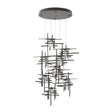 Hubbardton Forge 2022 Dark Smoke Seeded Clear Glass (II) Standard Tura 9-Light Seeded Glass Pendant
