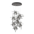 Hubbardton Forge 2022 Oil Rubbed Bronze Seeded Clear Glass (II) Standard Tura 9-Light Seeded Glass Pendant