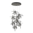 Hubbardton Forge 2022 Natural Iron Seeded Clear Glass (II) Standard Tura 9-Light Seeded Glass Pendant