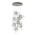Hubbardton Forge 2022 Sterling Seeded Clear Glass (II) Standard Tura 9-Light Seeded Glass Pendant