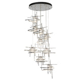 Hubbardton Forge 2022 Sterling Seeded Clear Glass (II) Standard Tura 9-Light Seeded Glass Pendant