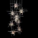 Hubbardton Forge 2022 Sterling Seeded Clear Glass (II) Standard Tura 9-Light Seeded Glass Pendant