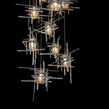 Hubbardton Forge 2022 Sterling Seeded Clear Glass (II) Standard Tura 9-Light Seeded Glass Pendant