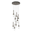 Hubbardton Forge 2022 Bronze Clear Glass (ZM) Standard Link 9-Light Clear Glass Pendant