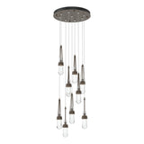 Hubbardton Forge 2022 Bronze Clear Glass (ZM) Standard Link 9-Light Clear Glass Pendant
