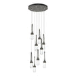 Hubbardton Forge 2022 Dark Smoke Clear Glass (ZM) Standard Link 9-Light Clear Glass Pendant
