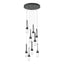 Hubbardton Forge 2022 Black Clear Glass (ZM) Standard Link 9-Light Clear Glass Pendant