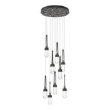 Hubbardton Forge 2022 Oil Rubbed Bronze Clear Glass (ZM) Standard Link 9-Light Clear Glass Pendant