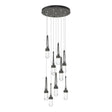 Hubbardton Forge 2022 Natural Iron Clear Glass (ZM) Standard Link 9-Light Clear Glass Pendant
