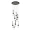 Hubbardton Forge 2022 Natural Iron Clear Glass (ZM) Standard Link 9-Light Clear Glass Pendant