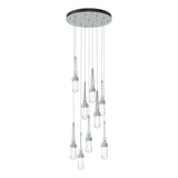 Hubbardton Forge 2022 Vintage Platinum Clear Glass (ZM) Standard Link 9-Light Clear Glass Pendant