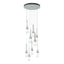 Hubbardton Forge 2022 Vintage Platinum Clear Glass (ZM) Standard Link 9-Light Clear Glass Pendant