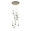 Hubbardton Forge 2022 Soft Gold Clear Glass (ZM) Standard Link 9-Light Clear Glass Pendant