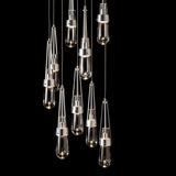 Hubbardton Forge 2022 Sterling Clear Glass (ZM) Standard Link 9-Light Clear Glass Pendant