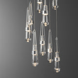 Hubbardton Forge 2022 Sterling Clear Glass (ZM) Standard Link 9-Light Clear Glass Pendant