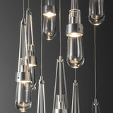 Hubbardton Forge 2022 Sterling Clear Glass (ZM) Standard Link 9-Light Clear Glass Pendant