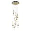 Hubbardton Forge 2022 Modern Brass Clear Glass (ZM) Standard Link 9-Light Clear Glass Pendant