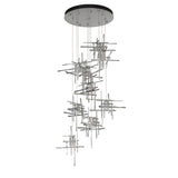 Hubbardton Forge 2022 Sterling Cast Glass (YC) Standard Tura 9-Light Frosted Glass Pendant