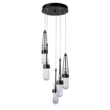 Hubbardton Forge 2023 Oil Rubbed Bronze Clear Bubble Glass (YG) Standard Link 5-Light Blown Glass Pendant