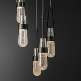 Hubbardton Forge 2023 Oil Rubbed Bronze Clear Bubble Glass (YG) Standard Link 5-Light Blown Glass Pendant
