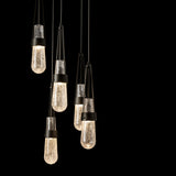 Hubbardton Forge 2023 Oil Rubbed Bronze Clear Bubble Glass (YG) Standard Link 5-Light Blown Glass Pendant