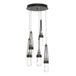 Hubbardton Forge 2023 Oil Rubbed Bronze Clear Glass with White Threading (YJ) Standard Link 5-Light Blown Glass Pendant