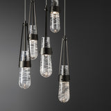 Hubbardton Forge 2023 Oil Rubbed Bronze Clear Glass with White Threading (YJ) Standard Link 5-Light Blown Glass Pendant