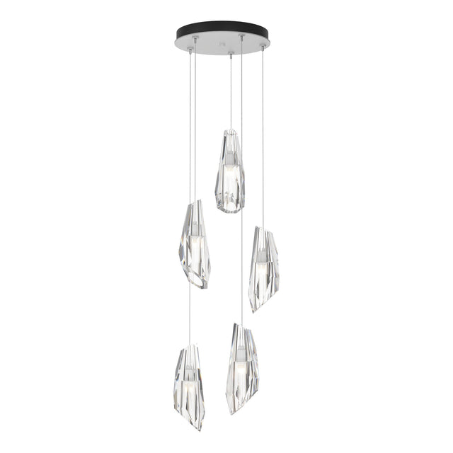Hubbardton Forge 2023 White Crystal Standard Luma 5-Light Pendant