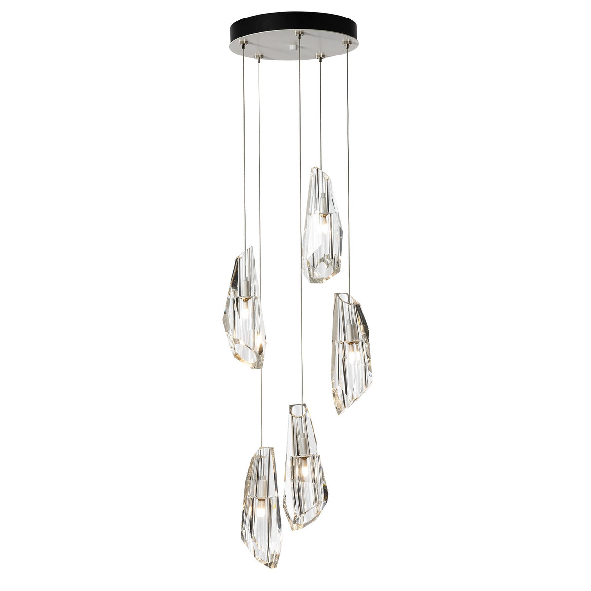 Hubbardton Forge 2023 White Crystal Standard Luma 5-Light Pendant