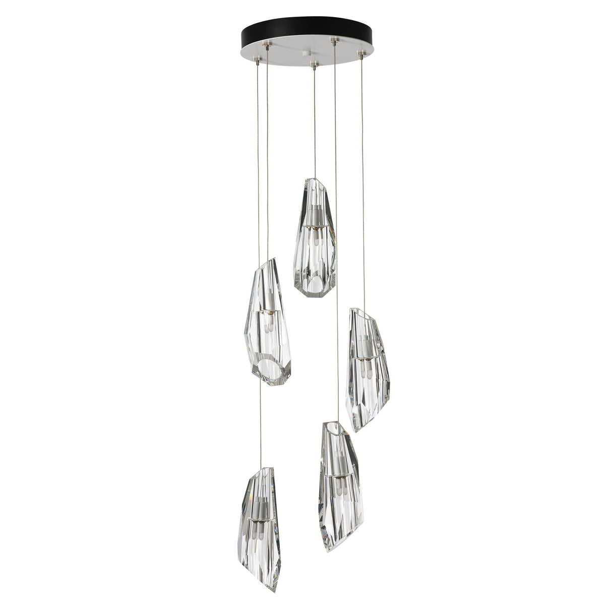 Hubbardton Forge 2023 White Crystal Standard Luma 5-Light Pendant