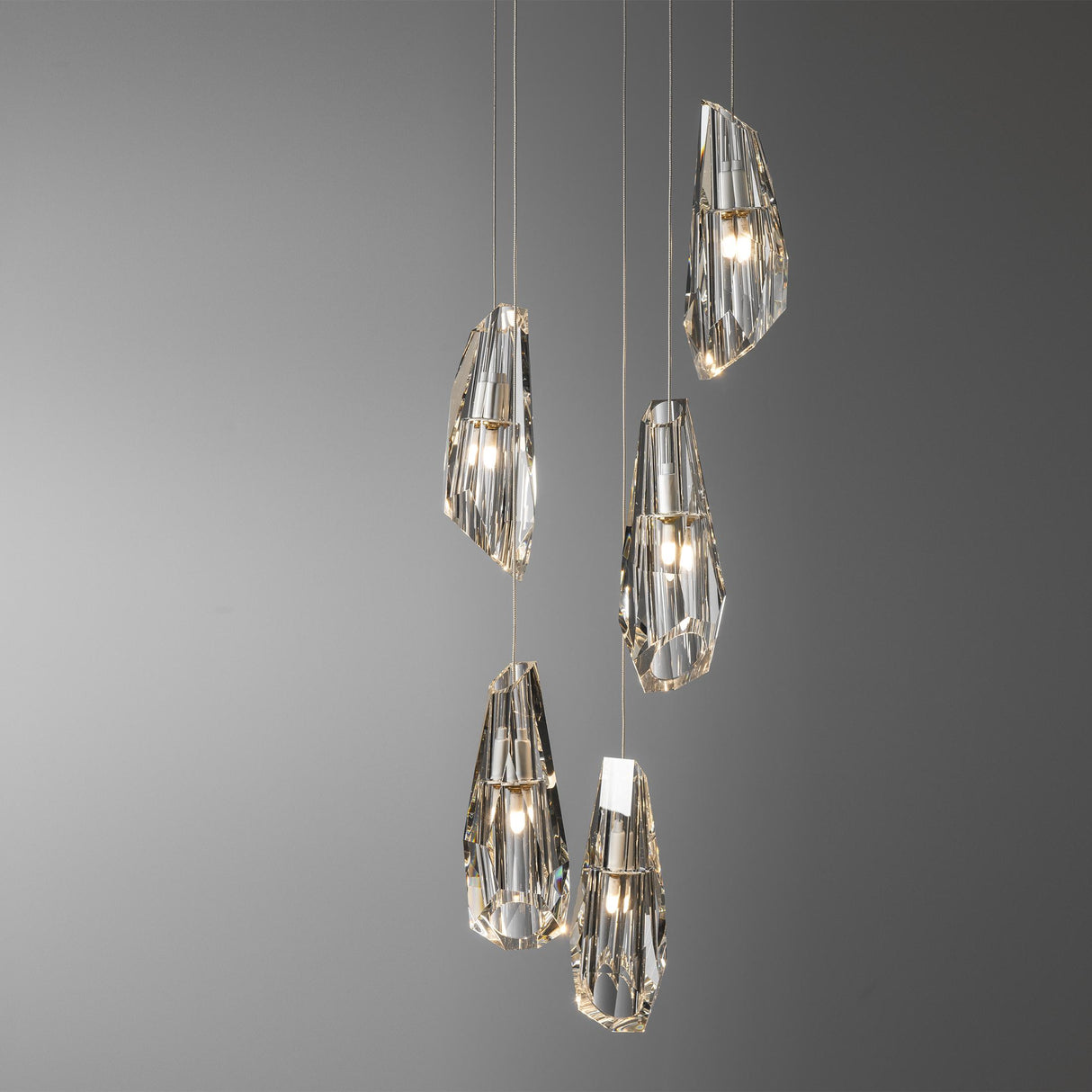 Hubbardton Forge 2023 White Crystal Standard Luma 5-Light Pendant