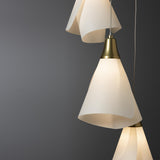Hubbardton Forge 2023 Modern Brass Spun Frost (SH) Standard Mobius 5-Light Pendant
