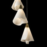 Hubbardton Forge 2023 Modern Brass Spun Frost (SH) Standard Mobius 5-Light Pendant