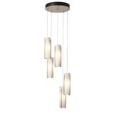Hubbardton Forge 2023 Modern Brass Opal Glass (GG) Standard Exos Glass 5-Light Pendant