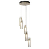 Hubbardton Forge 2023 Modern Brass Clear Glass (ZM) Standard Exos Glass 5-Light Pendant