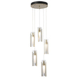 Hubbardton Forge 2023 Modern Brass Clear Glass (ZM) Standard Exos Glass 5-Light Pendant