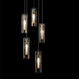 Hubbardton Forge 2023 Modern Brass Clear Glass (ZM) Standard Exos Glass 5-Light Pendant