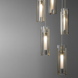 Hubbardton Forge 2023 Modern Brass Clear Glass (ZM) Standard Exos Glass 5-Light Pendant