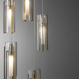 Hubbardton Forge 2023 Modern Brass Clear Glass (ZM) Standard Exos Glass 5-Light Pendant