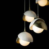 Hubbardton Forge 2023 Modern Brass White Opal Glass (GG) Standard Brooklyn 5-Light Double Shade Pendant