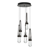 Hubbardton Forge 2023 Oil Rubbed Bronze Clear Glass (ZM) Standard Link 5-Light Clear Glass Pendant