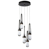 Hubbardton Forge 2023 Oil Rubbed Bronze Clear Glass (ZM) Standard Link 5-Light Clear Glass Pendant