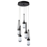 Hubbardton Forge 2023 Oil Rubbed Bronze Clear Glass (ZM) Standard Link 5-Light Clear Glass Pendant