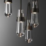 Hubbardton Forge 2023 Oil Rubbed Bronze Clear Glass (ZM) Standard Link 5-Light Clear Glass Pendant